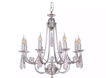 Edle Deckenlampe Kronenlampe Prunkleuchter Lüster Weiß Deckenleuchter