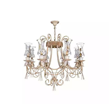 Luxus Deckenleuchter Lüster Kronleuchter Deckenlampe Lampen Glas Beige