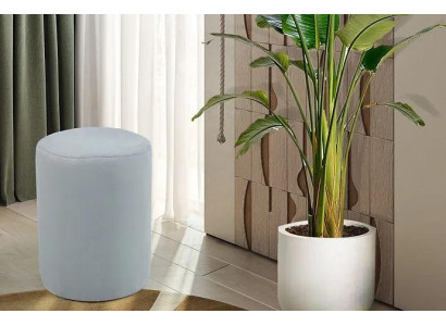  Luxuriöser Sitzhocker mit weißem Textilbezug und MDF-Gestell Neu