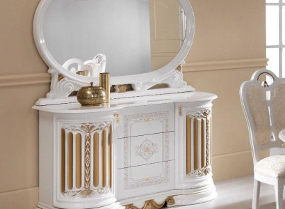 Klassische Kommode Anrichte mit Spiegel xxl Schrank Sideboard Italienische Möbel