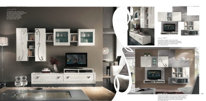 Wohnwand Vitrine rtv Sideboard Schrank Wand Moderne tv Holz Garnitur Set Möbel