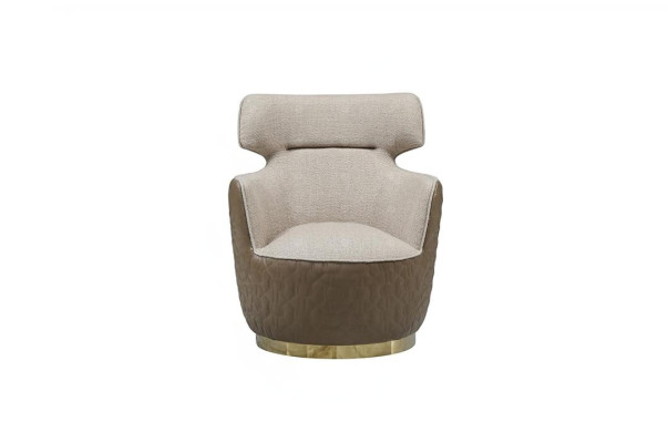 Ohrensessel Sessel Stoff Sitzer Einsitzer Beige Clubsessel Moderne