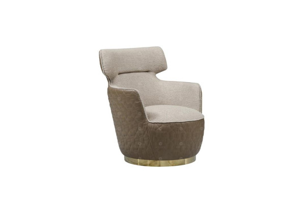 Ohrensessel Sessel Stoff Sitzer Einsitzer Beige Clubsessel Moderne