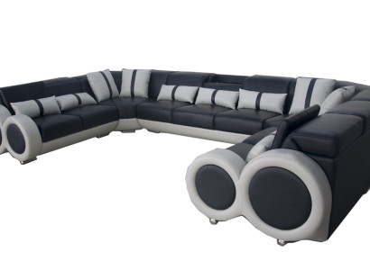Leder Sofa Couch Polster Eck Garnitur Design moderne ecke U Form Wohnlandschaft