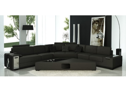 Ledersofa Ecksofa Sofa mit USB Polster Designer Eckgarnitur Wohnlandschaft LimaS