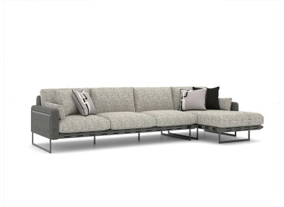 Luxus Sofa L-Form Designer Polstermöbel Wohnzimmer Grau Ecksofa Neu Möbel
