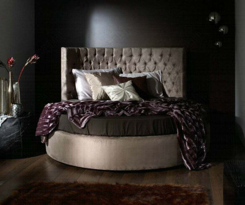 Runde Chesterfield Luxus Rund Bett Klassische Hotel Samt Textil Leder Betten Neu