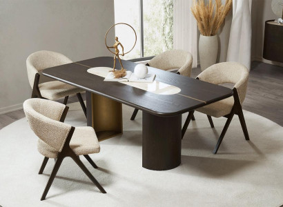 Esszimmer Moderne Möbel Designer Essgruppe Schwarzer Tisch 4x Stühle