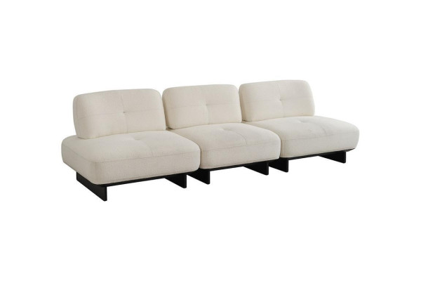 Edler Viersitzer Designer Wohnzimmer Weiße 4–Sitzer Stoffcouch Möbel