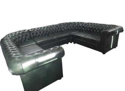 Chesterfield Ecksofa U Form Ledersofa Ecksofas Leder Couch Modern Neu