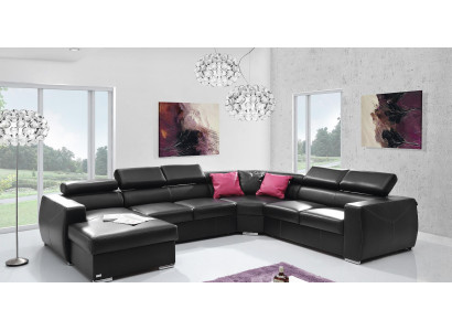 XXL Big Schlaf Sofa Couch Wohnzimmer Sitz Polster Wohnlandschaft 100% Echtleder