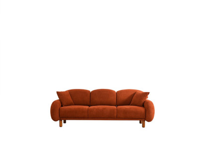 Polstersofa Orange Dreisitzer Sofa 3 Sitzer Stoffsofa Couch Moderne
